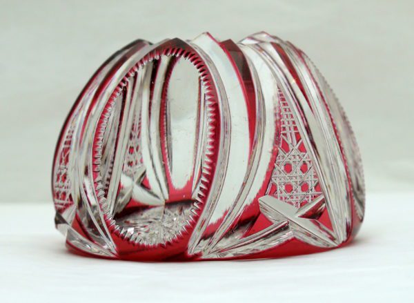 Presse papier cristal doublé rouge et taillé Val saint Lambert – Image 4