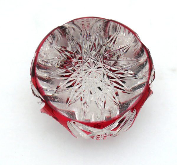 Presse papier cristal doublé rouge et taillé Val saint Lambert – Image 5