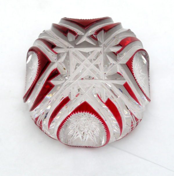 Presse papier cristal doublé rouge et taillé Val saint Lambert – Image 6
