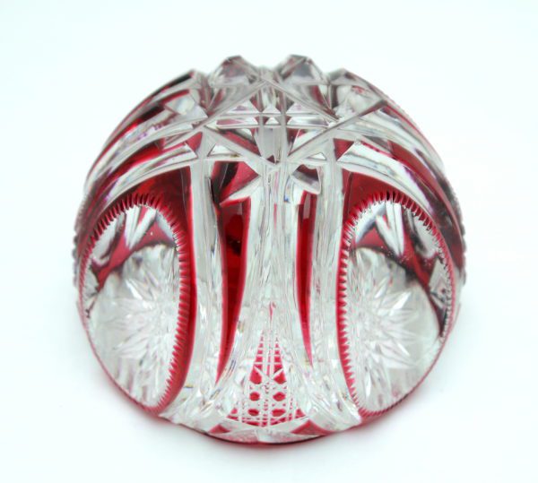 Presse papier cristal doublé rouge et taillé Val saint Lambert – Image 7