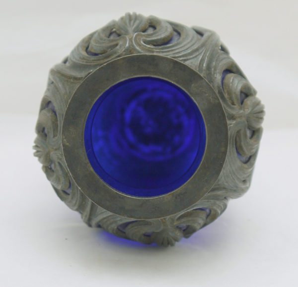 Vase Art Nouveau verre irisé et étain Sécession Viennoise – Image 5