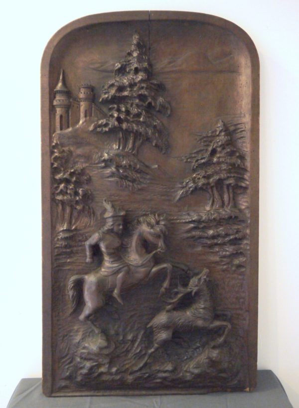 tableau bois sculpté 19ème
