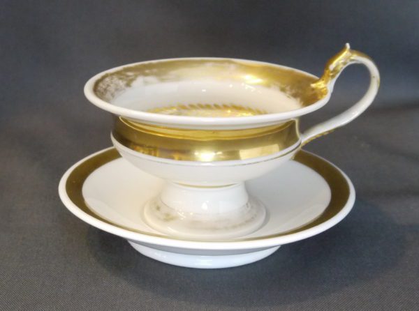 Tasse et soucoupe Porcelaine de Bavière "guten morgen vielliebchen" XIXème – Image 2