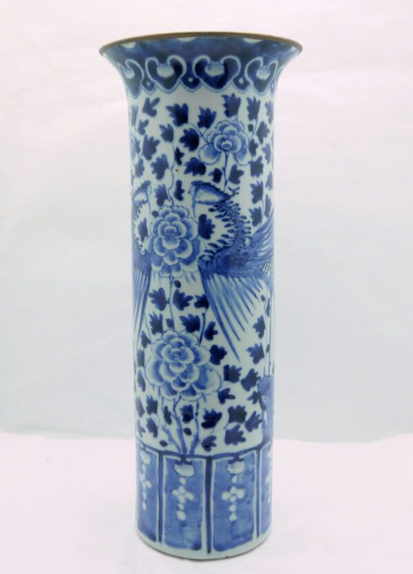 Vase Rouleau Porcelaine de Chine Dynastie Qing fin XIXème