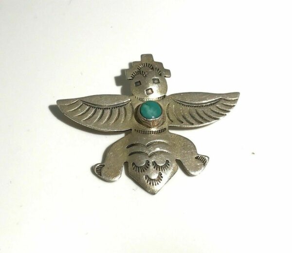 broche bijou ARGENT turquoise