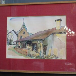 Aquarelle signée Aubert Ma fermette