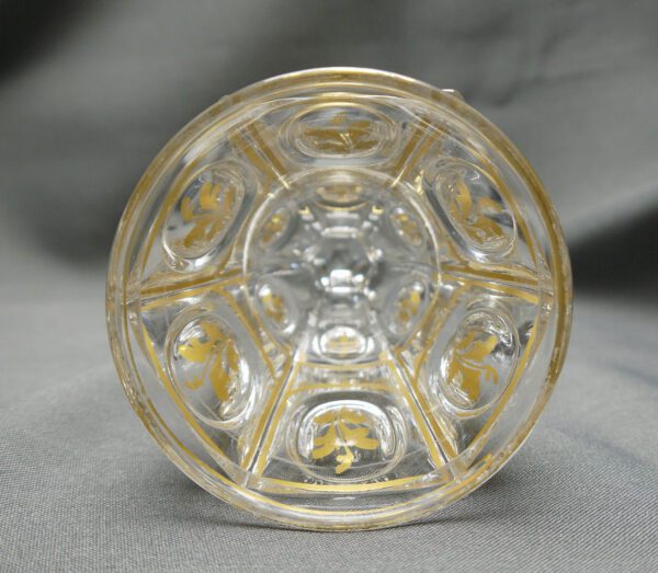 Verre calice à pied hexagonal décor or fin – Image 6