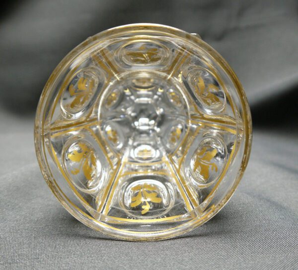Verre calice à pied hexagonal décor or fin – Image 5