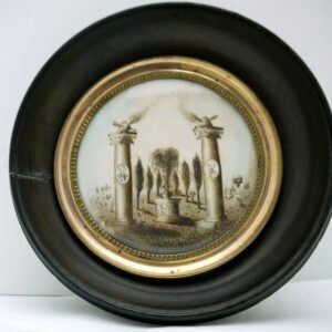 Miniature ronde sur ivoire XIXIème
