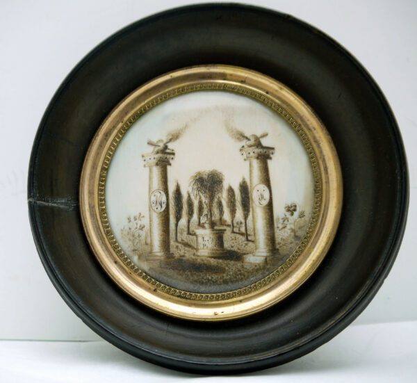 Miniature ronde sur ivoire XIXIème