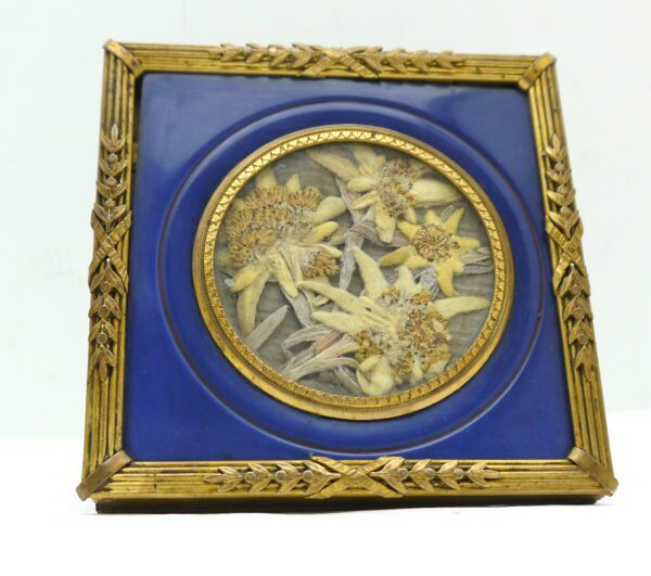 Cadre Napoléon III Bronze et émail bleu