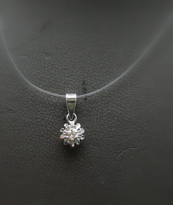 Pendentif or blanc et diamant – Image 3