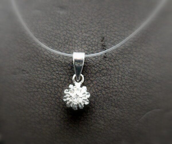Pendentif or blanc et diamant – Image 2