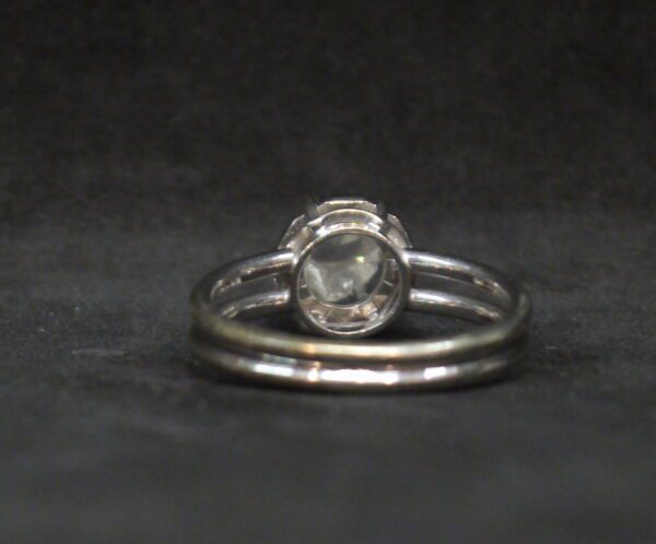 bague solitaire or blanc et diamant taille rose – Image 5