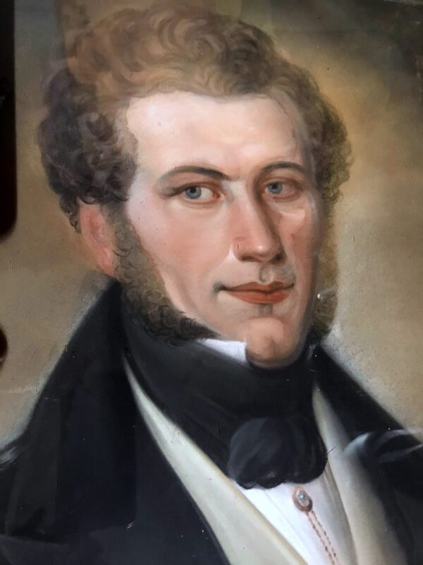 Pastel sur papier portrait XIXe – Image 2