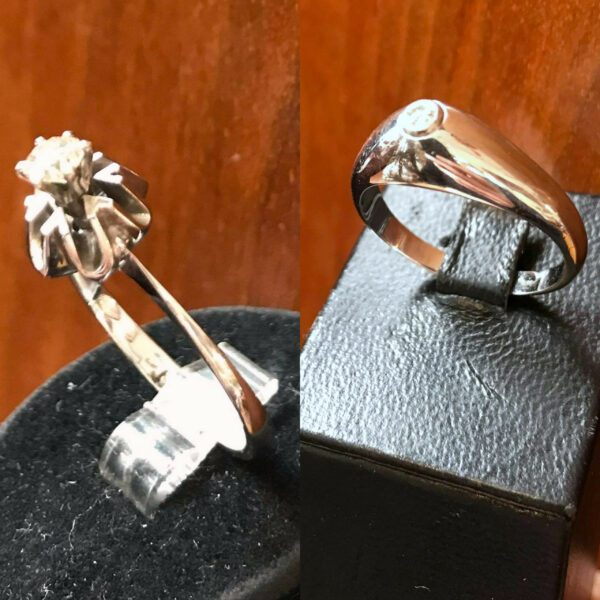 Bague de fiançailles femme or blanc et diamant – Image 5