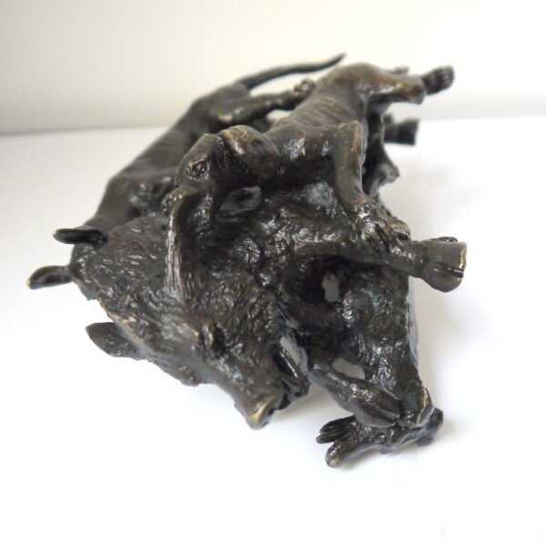 Bronze Sanglier attaqué par les chiens – Image 7