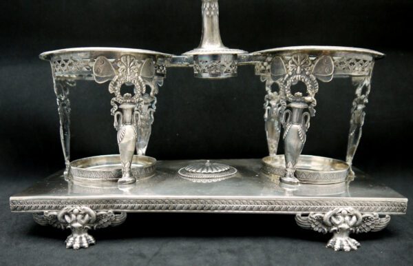 Huilier et vinaigrier Empire en argent – Image 2