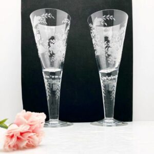 Paire de vases de mariage en cristal du Val Saint Lambert