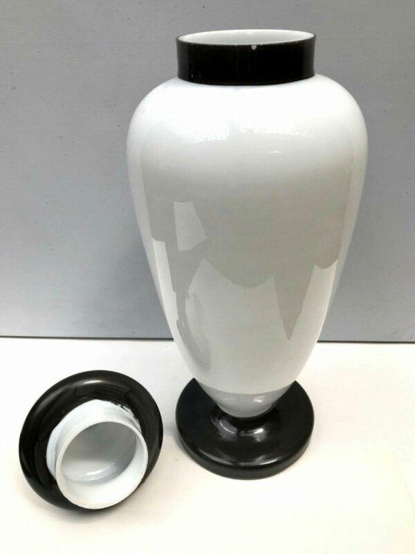 Vase couvert en OPALINE VAL SAINT LAMBERT vers 1900 – Image 4