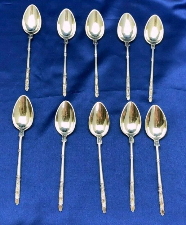 10 cuillères à café argent et vermeil – Image 3