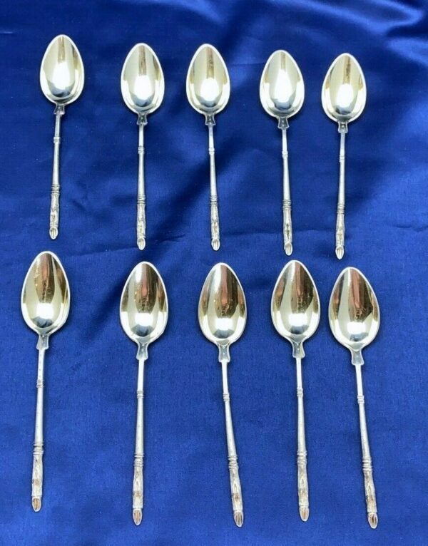 10 cuillères à café argent et vermeil – Image 2