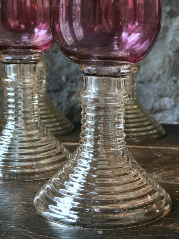 6 verres Roemers soufflés – Image 3