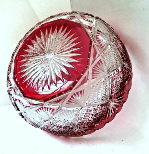 Coupe VAL SAINT LAMBERT cristal doublé rouge – Image 4
