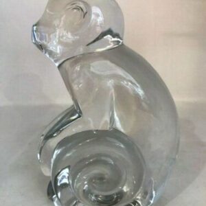 Figurine sculpture Singe Monkey cristal signé Katherine de SOUSA Val St Lambert