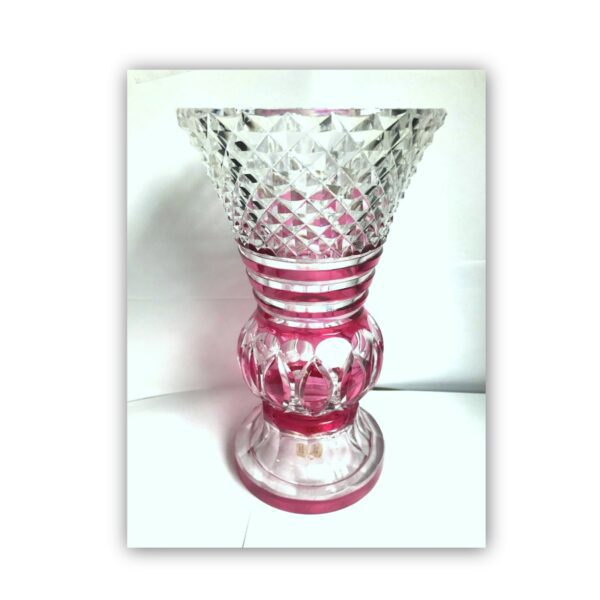 Grand VASE signé CRISTAL doublé rouge VAL SAINT LAMBERT