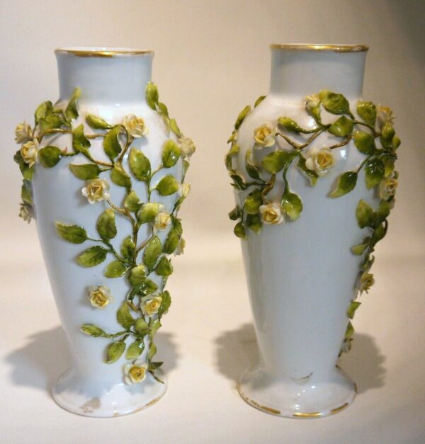 Paire de vases C. G. Schierholz & Sohn Porzellanmanufaktur Plaue – Image 4