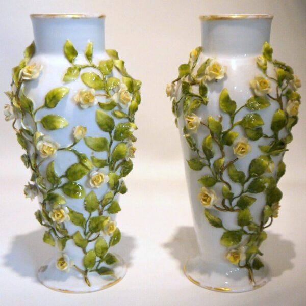 Paire de vases C. G. Schierholz & Sohn Porzellanmanufaktur Plaue