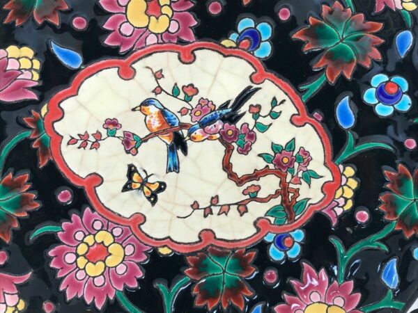 Plat coupe Faïence Longwy Emaux Cloisonnés – Image 2