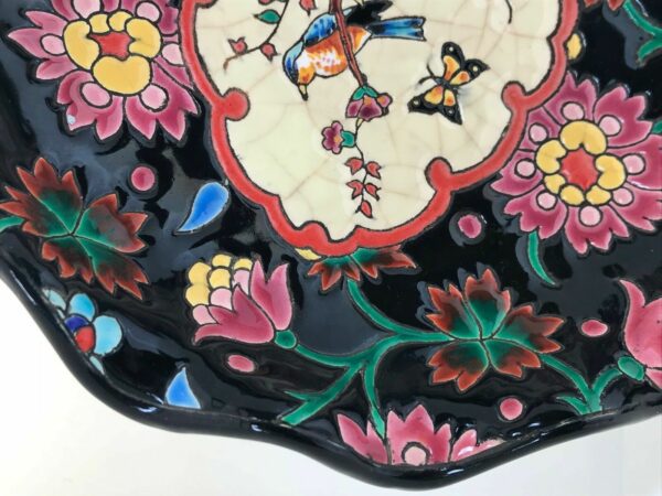Plat coupe Faïence Longwy Emaux Cloisonnés – Image 4