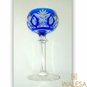 verre cristal doublé bleu cobalt VAL SAINT LAMBERT modèle BERNCASTEL