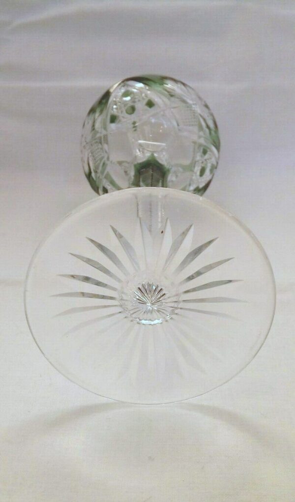 verre cristal doublé vert VAL SAINT LAMBERT et taillé – Image 5