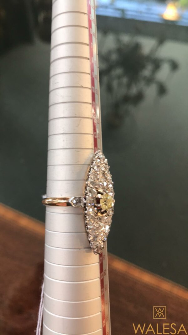 Bague Marquise or jaune et blanc diamants – Image 6