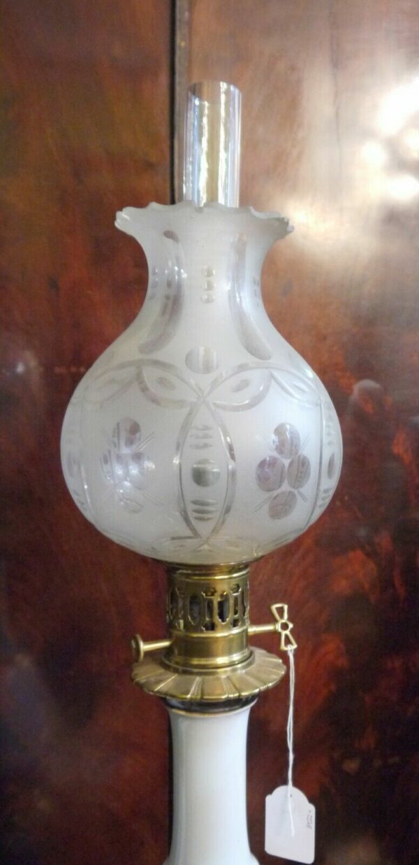 Paire de lampes à huile en faience fin XIXème – Image 6