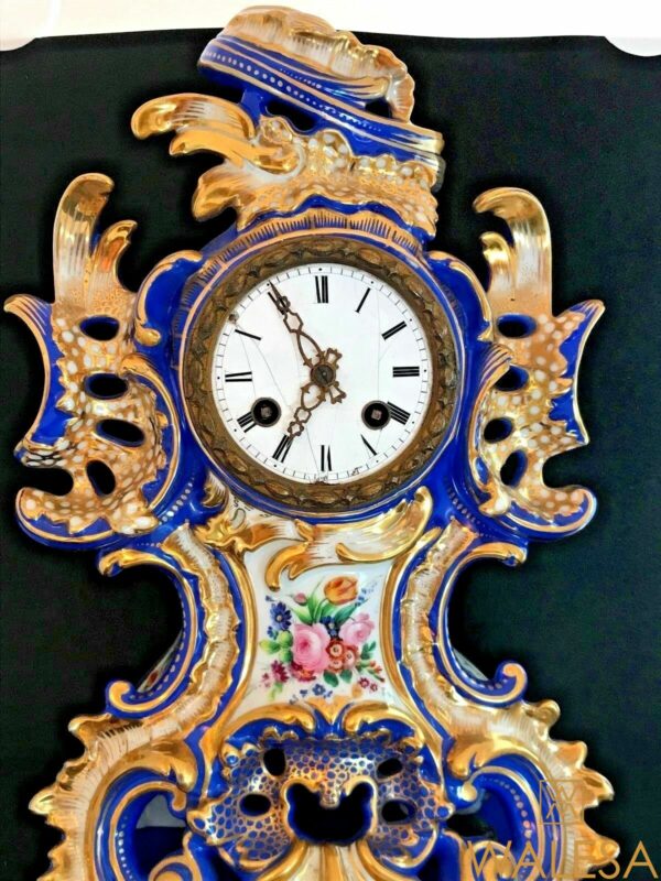 Pendule avec console porcelaine de Paris XIXe Jacob Petit – Image 3
