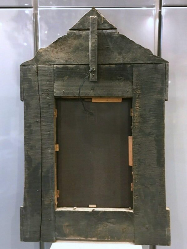 Miroir à fronton en laiton repoussé début XVIIIe – Image 13