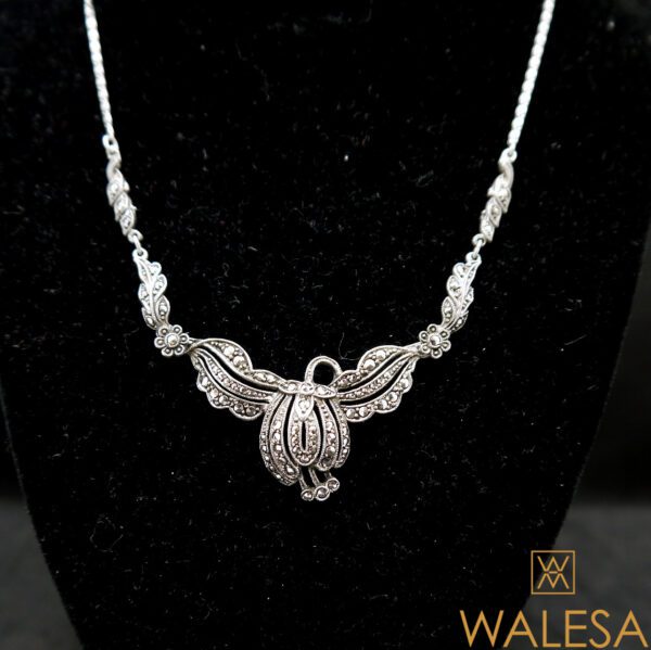 Collier argent marcassites et zircons – Image 2