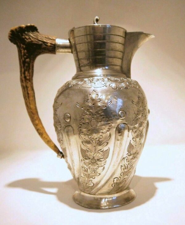 Cafetière métal argenté manche en corne – Image 3