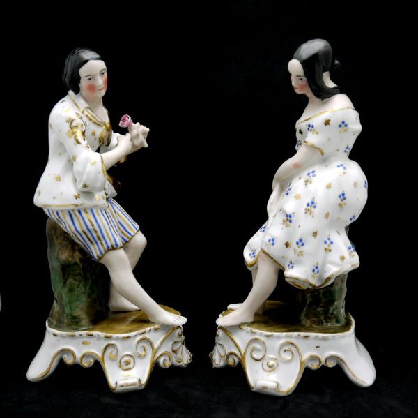 Porcelaine de Paris XIXème - Couple – Image 3