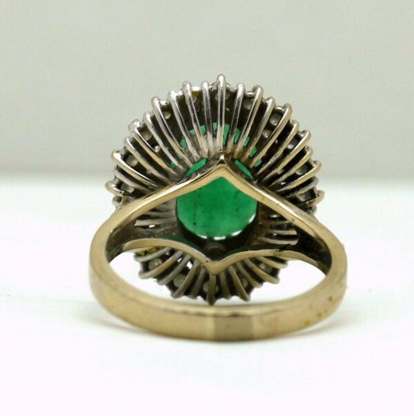 Bague or blanc émeraude et diamants taille brillant – Image 5