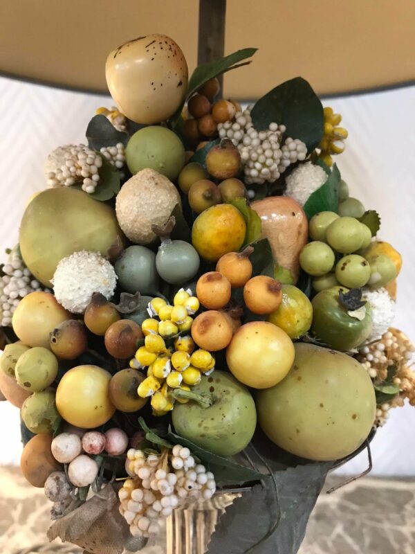 Paire de lampes fruits métal argenté – Image 4