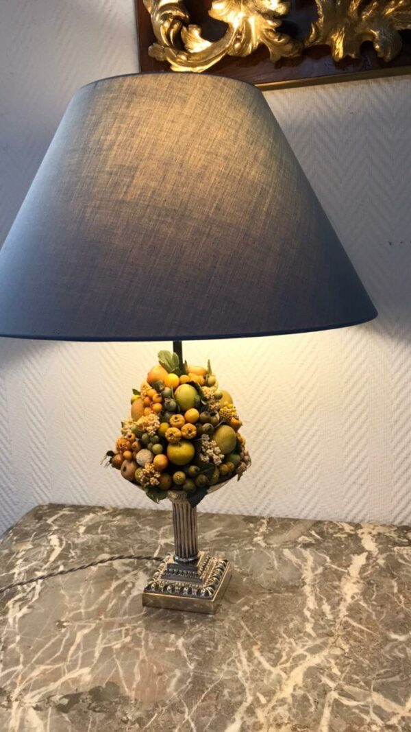 Paire de lampes fruits métal argenté – Image 3