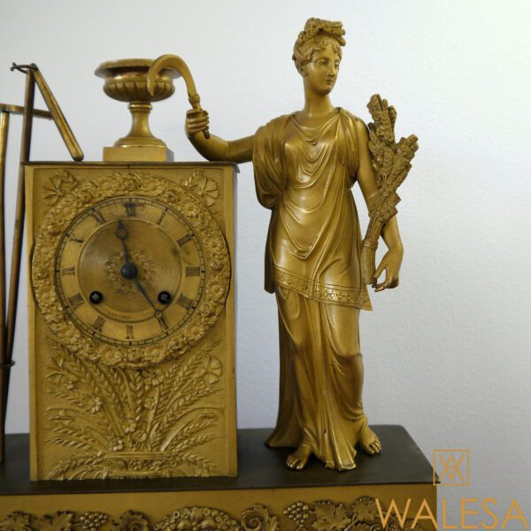 Pendule Empire Bronze doré "Cérès" – Image 3