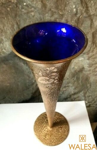 Vase cristal Val Saint Lambert galvanoplastie