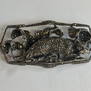 Broche Art Déco en argent marcassites
