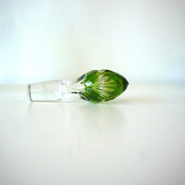Carafe à liqueur doublée vert de chine Val Saint Lambert – Image 3